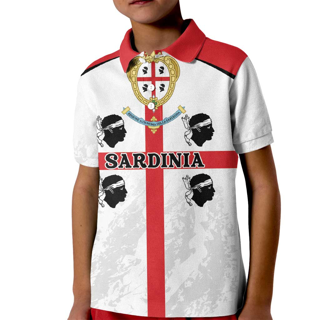 Personalized Sardinia Kid Polo Shirt Flag Style