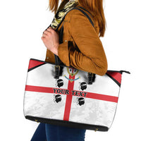 Personalized Sardinia Leather Tote Bag Flag Style
