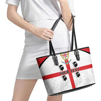 Personalized Sardinia Leather Tote Bag Flag Style