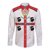 Personalized Sardinia Long Sleeve Button Shirt Flag Style