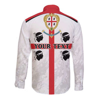 Personalized Sardinia Long Sleeve Button Shirt Flag Style