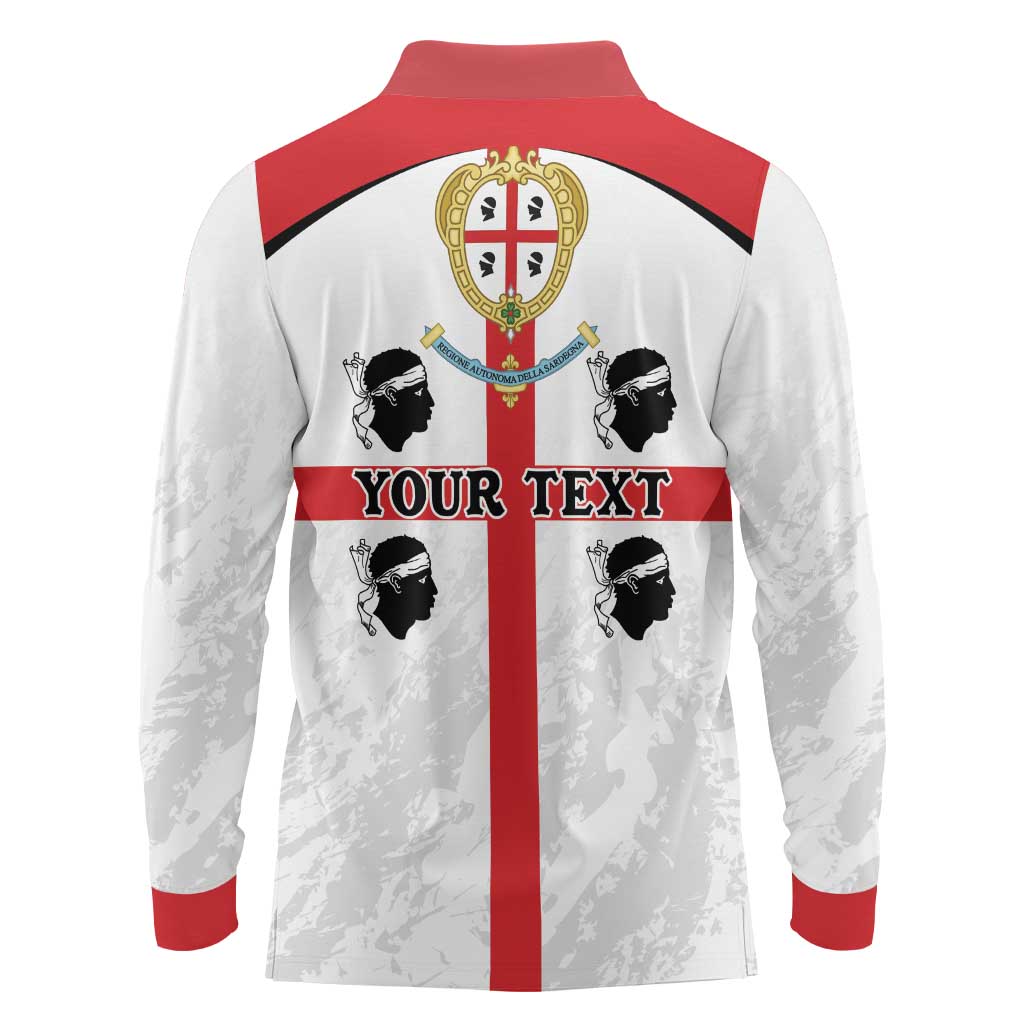 Personalized Sardinia Long Sleeve Polo Shirt Flag Style