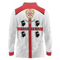 Personalized Sardinia Long Sleeve Polo Shirt Flag Style