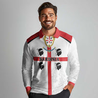 Personalized Sardinia Long Sleeve Polo Shirt Flag Style