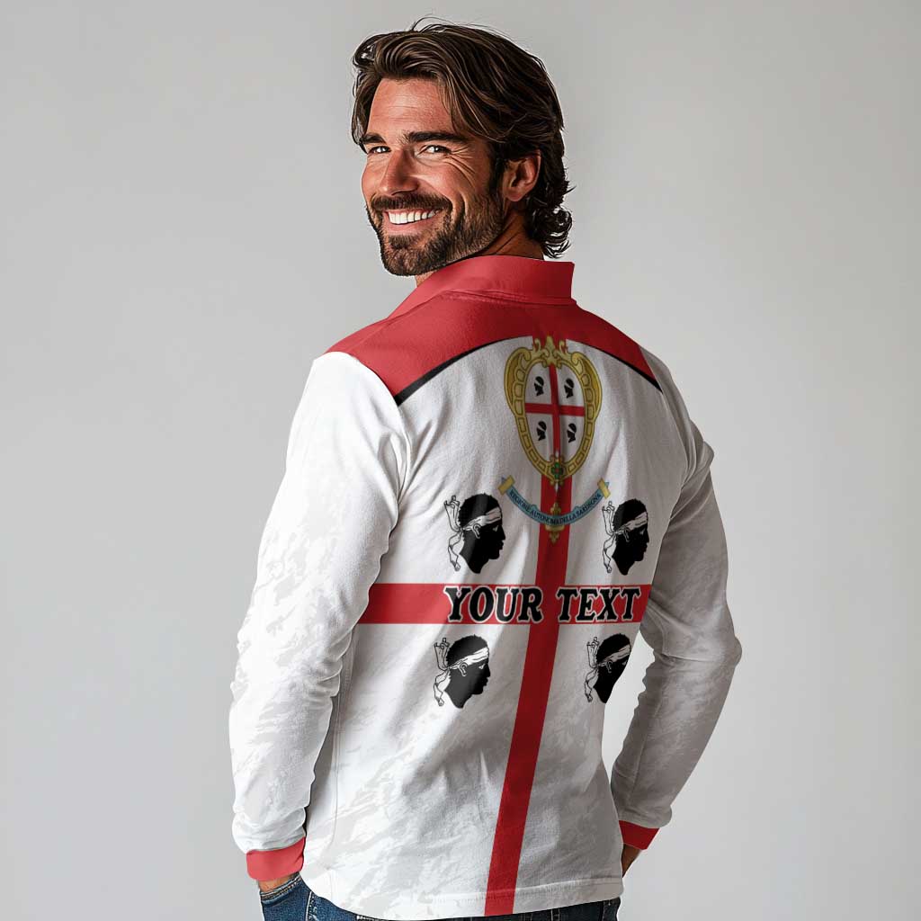 Personalized Sardinia Long Sleeve Polo Shirt Flag Style