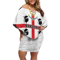 Personalized Sardinia Off Shoulder Short Dress Flag Style