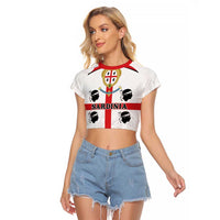 Personalized Sardinia Raglan Cropped T Shirt Flag Style