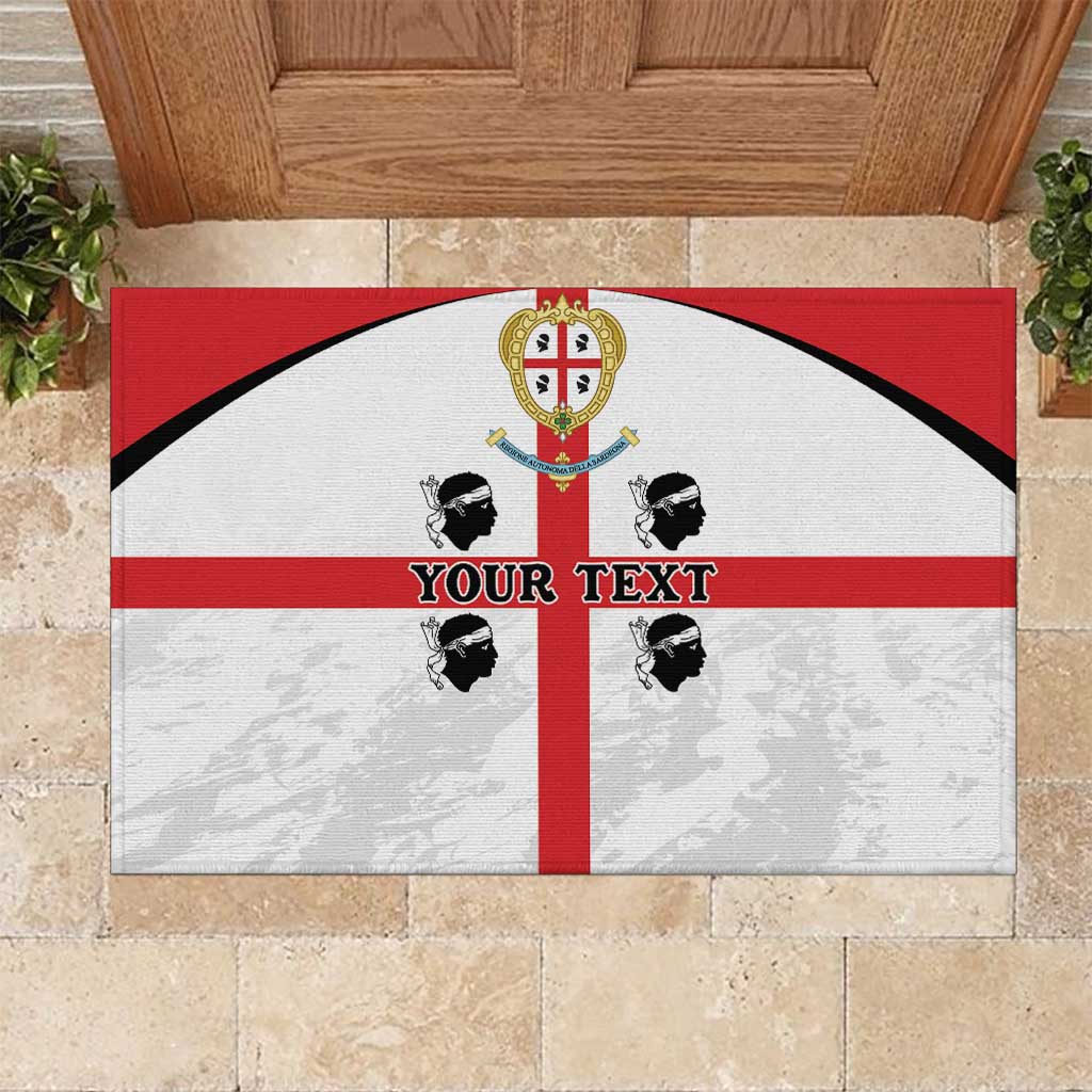 Personalized Sardinia Rubber Doormat Flag Style