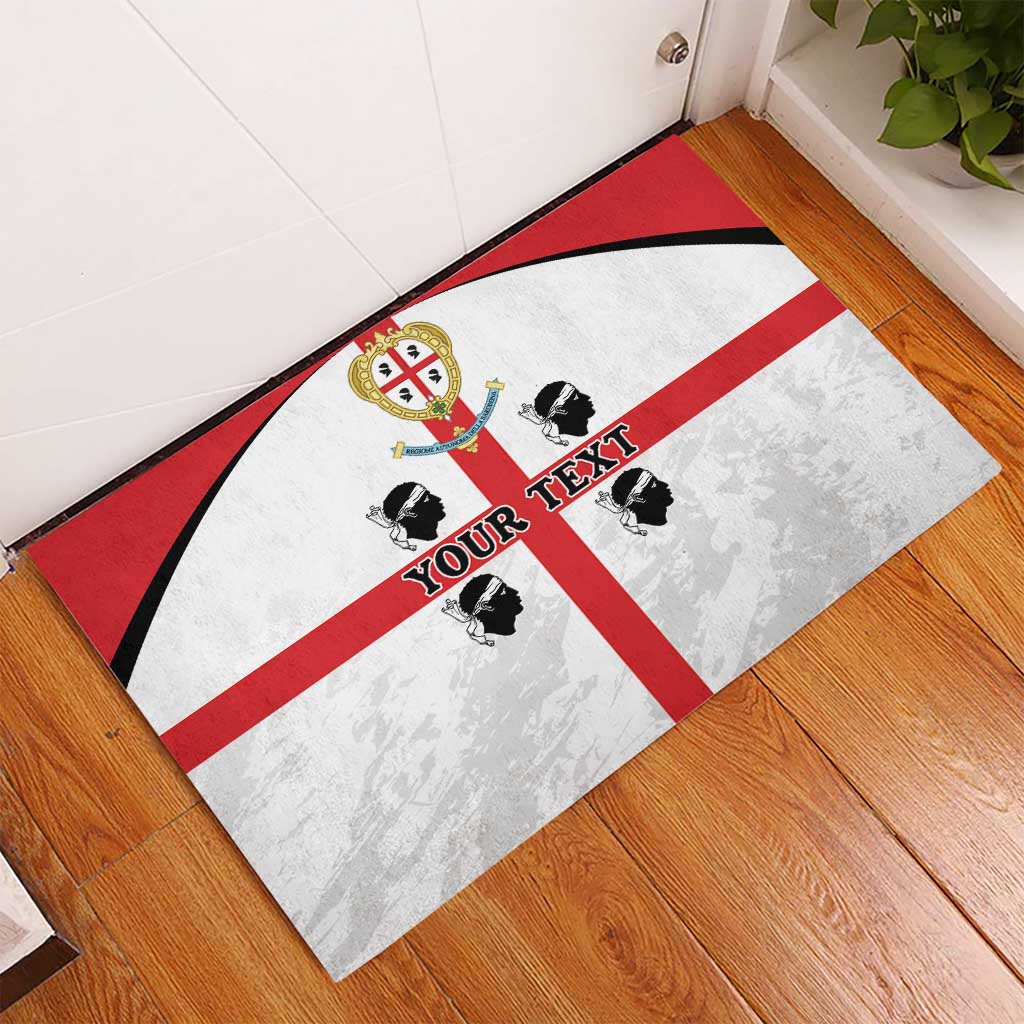 Personalized Sardinia Rubber Doormat Flag Style