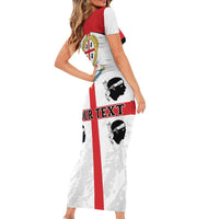 Personalized Sardinia Short Sleeve Bodycon Dress Flag Style