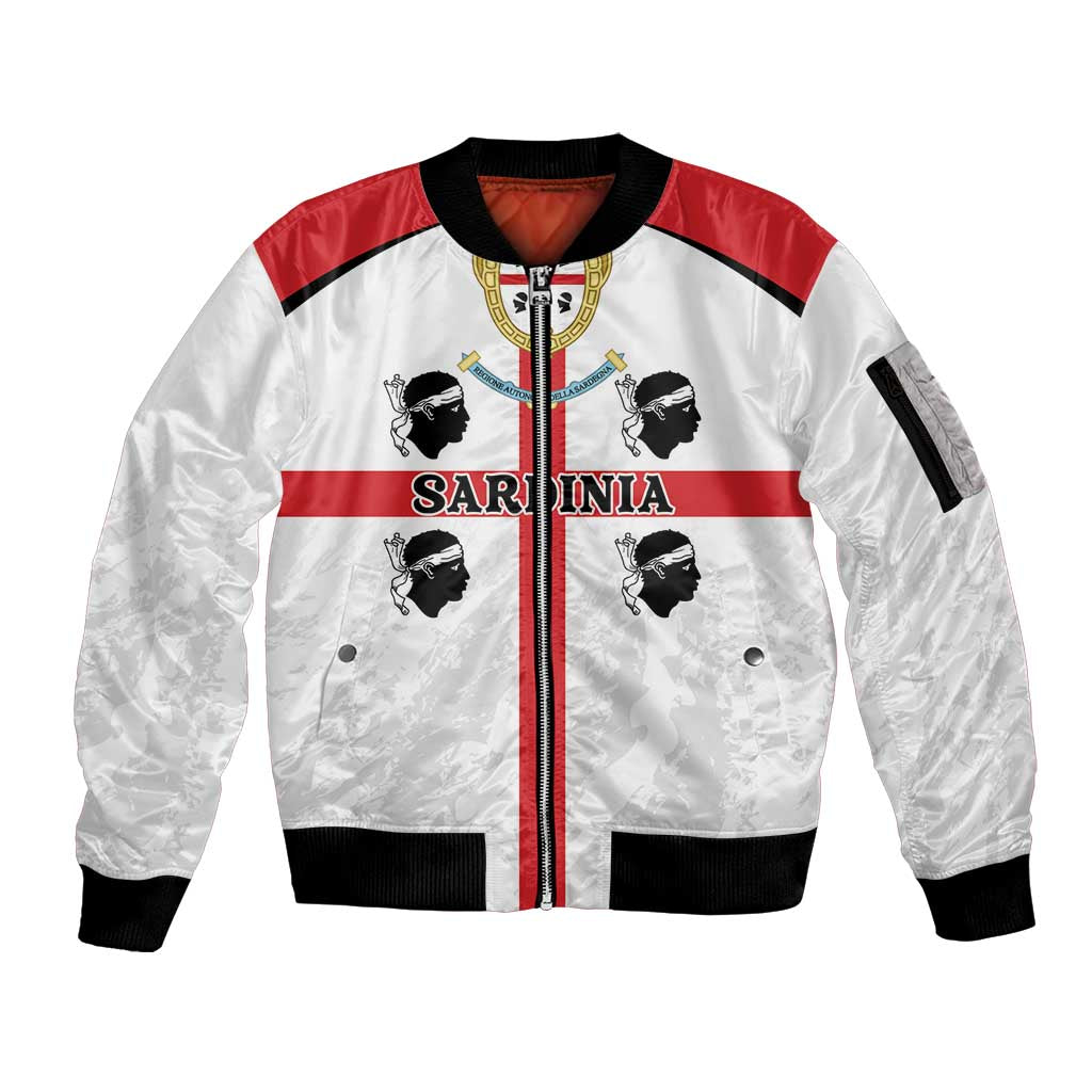 Personalized Sardinia Sleeve Zip Bomber Jacket Flag Style