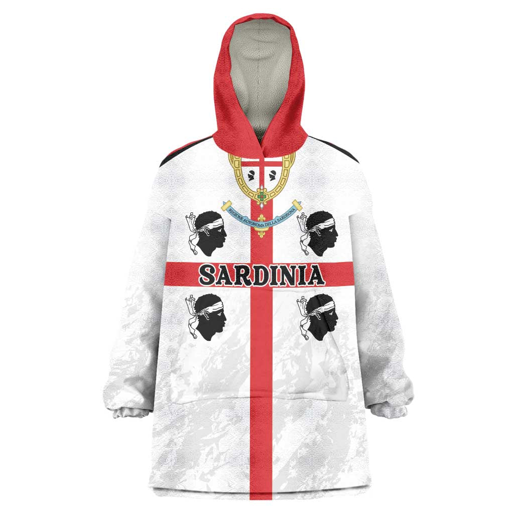 Personalized Sardinia Wearable Blanket Hoodie Flag Style