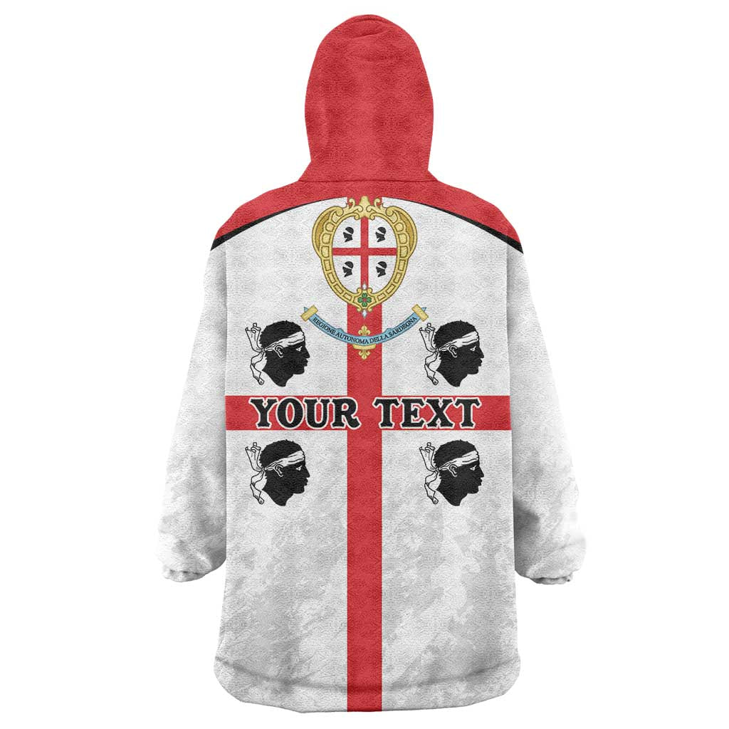 Personalized Sardinia Wearable Blanket Hoodie Flag Style