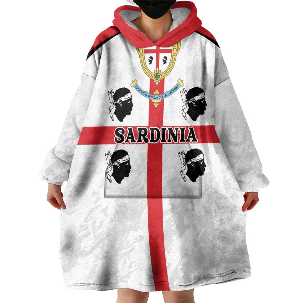 Personalized Sardinia Wearable Blanket Hoodie Flag Style