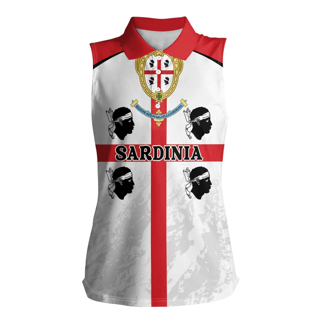 Personalized Sardinia Women Sleeveless Polo Shirt Flag Style