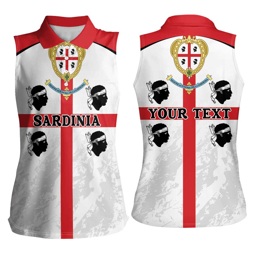 Personalized Sardinia Women Sleeveless Polo Shirt Flag Style