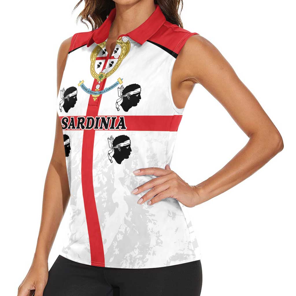 Personalized Sardinia Women Sleeveless Polo Shirt Flag Style