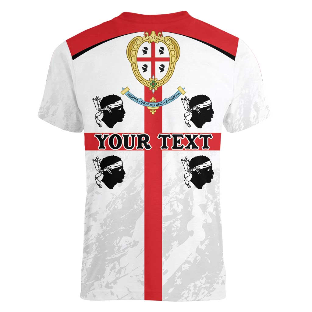 Personalized Sardinia Women V-Neck T-Shirt Flag Style