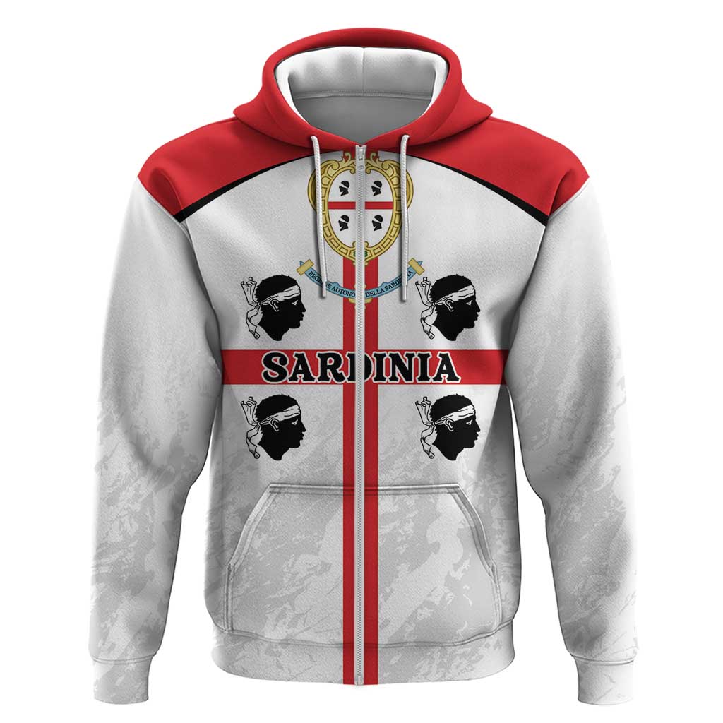 Personalized Sardinia Zip Hoodie Flag Style