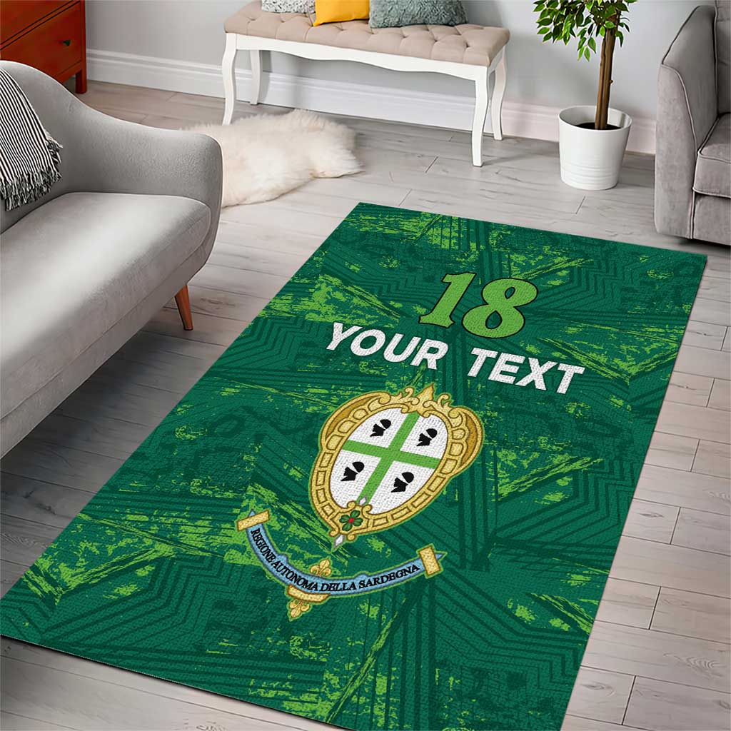 Custom Sardinia Football Area Rug Natzionale sarda de Bocia