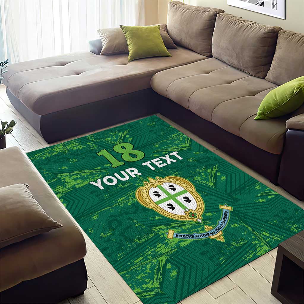 Custom Sardinia Football Area Rug Natzionale sarda de Bocia