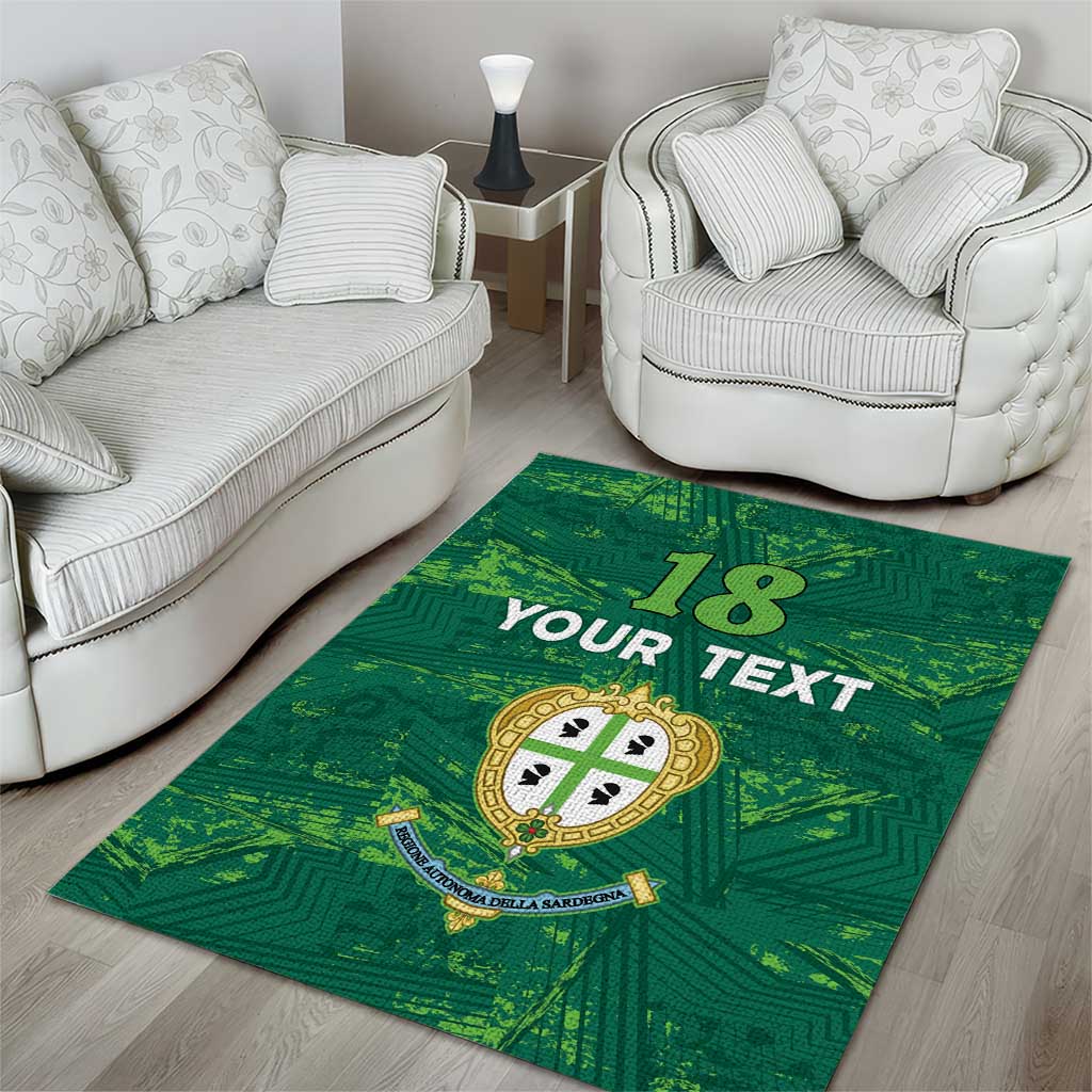 Custom Sardinia Football Area Rug Natzionale sarda de Bocia