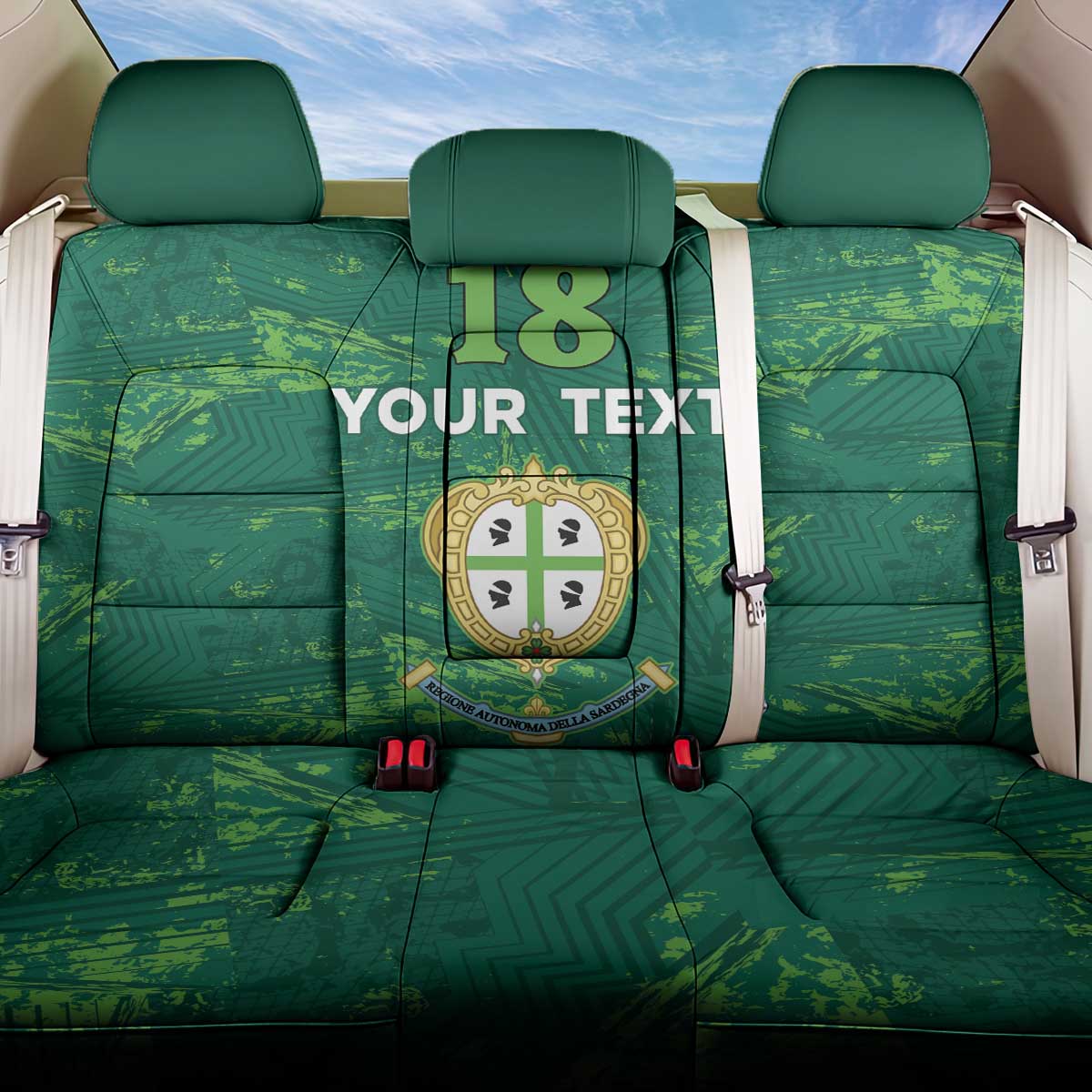Custom Sardinia Football Back Car Seat Cover Natzionale sarda de Bocia