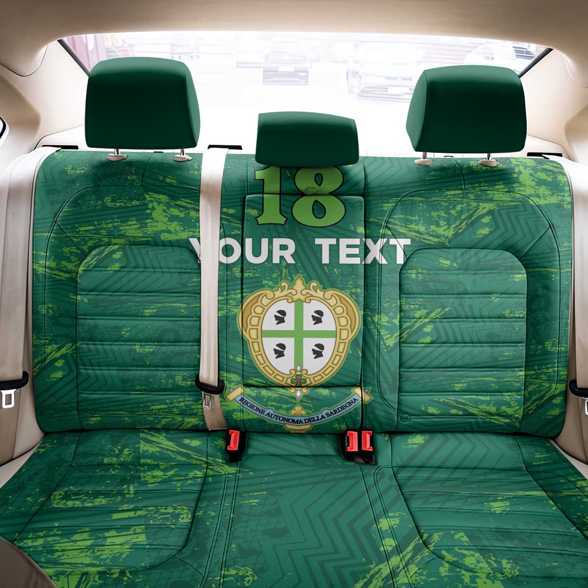 Custom Sardinia Football Back Car Seat Cover Natzionale sarda de Bocia