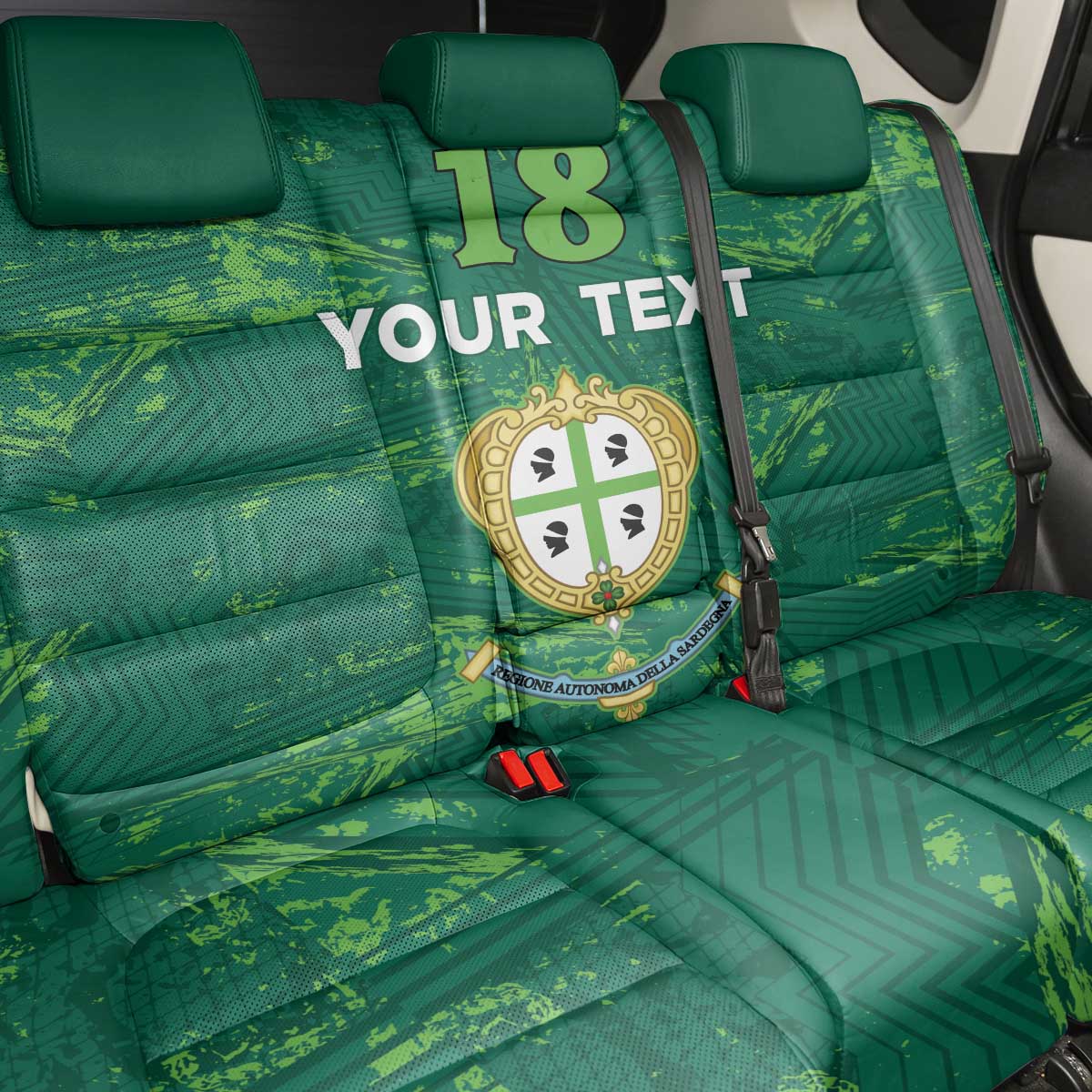 Custom Sardinia Football Back Car Seat Cover Natzionale sarda de Bocia