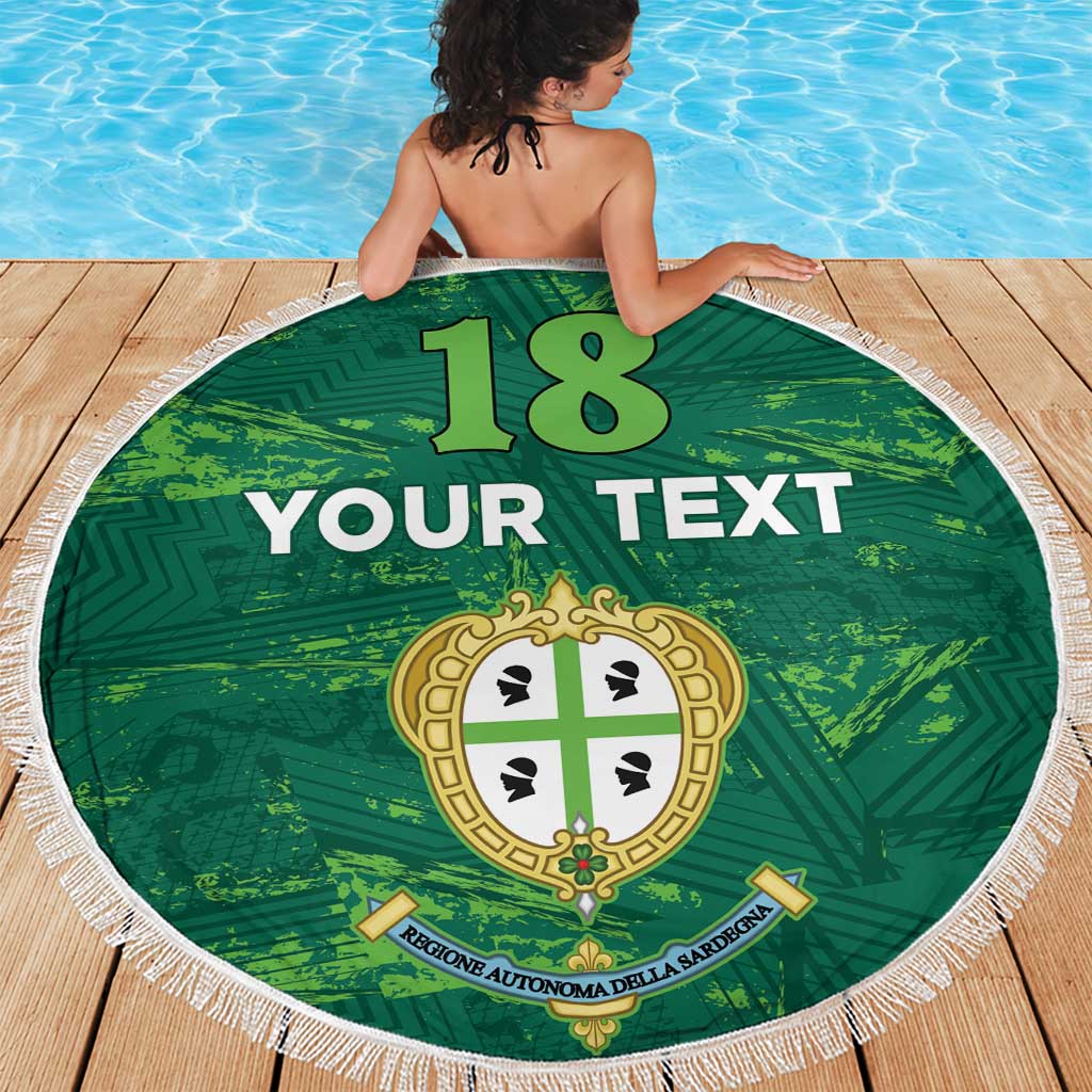 Custom Sardinia Football Beach Blanket Natzionale sarda de Bocia