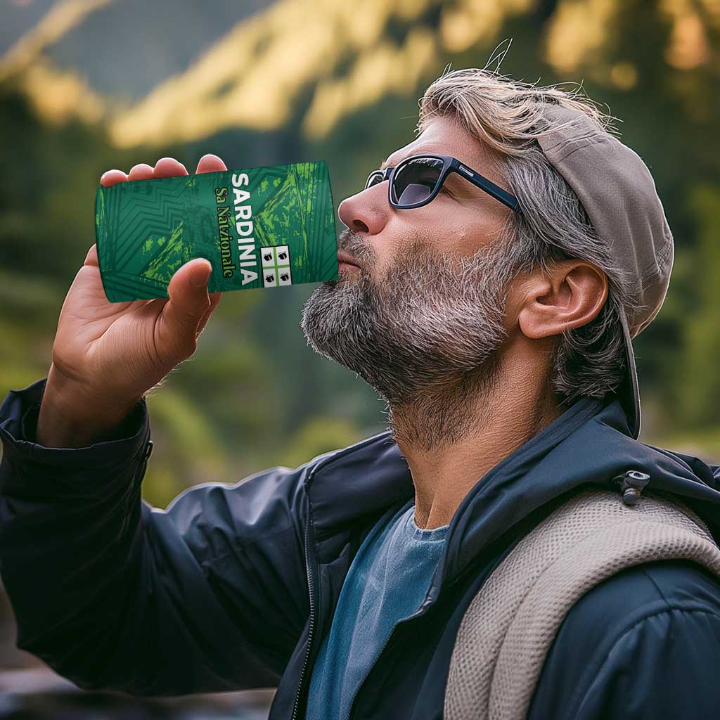 Custom Sardinia Football 4 in 1 Can Cooler Tumbler Natzionale sarda de Bocia