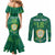 Custom Sardinia Football Couples Matching Mermaid Dress and Long Sleeve Button Shirt Natzionale sarda de Bocia