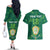 Custom Sardinia Football Couples Matching Off The Shoulder Long Sleeve Dress and Hawaiian Shirt Natzionale sarda de Bocia