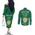 Custom Sardinia Football Couples Matching Off The Shoulder Long Sleeve Dress and Long Sleeve Button Shirt Natzionale sarda de Bocia