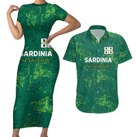 Custom Sardinia Football Couples Matching Short Sleeve Bodycon Dress and Hawaiian Shirt Natzionale sarda de Bocia