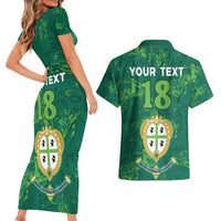 Custom Sardinia Football Couples Matching Short Sleeve Bodycon Dress and Hawaiian Shirt Natzionale sarda de Bocia