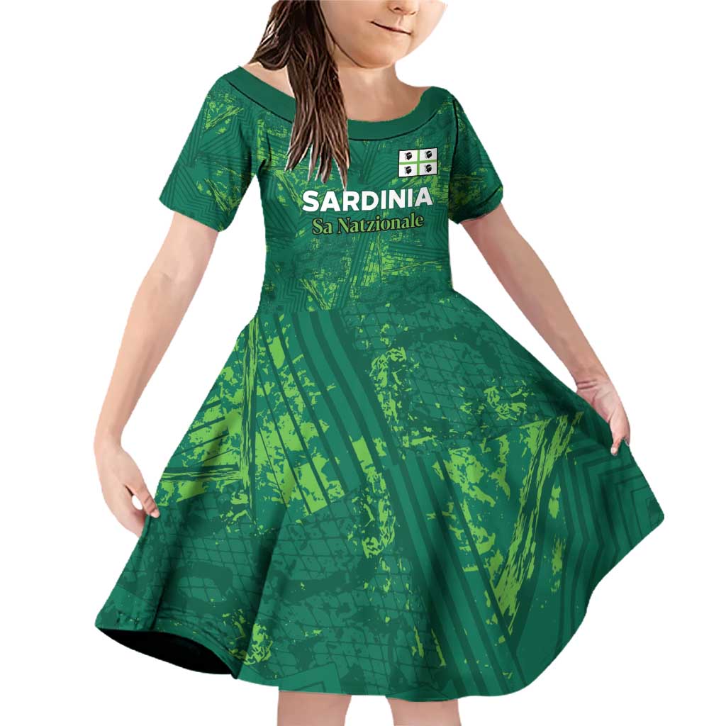 Custom Sardinia Football Family Matching Off Shoulder Short Dress and Hawaiian Shirt Natzionale sarda de Bocia
