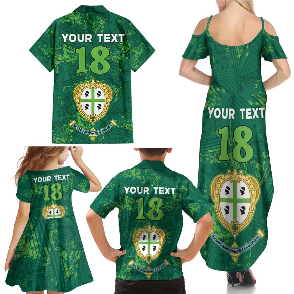 Custom Sardinia Football Family Matching Summer Maxi Dress and Hawaiian Shirt Natzionale sarda de Bocia