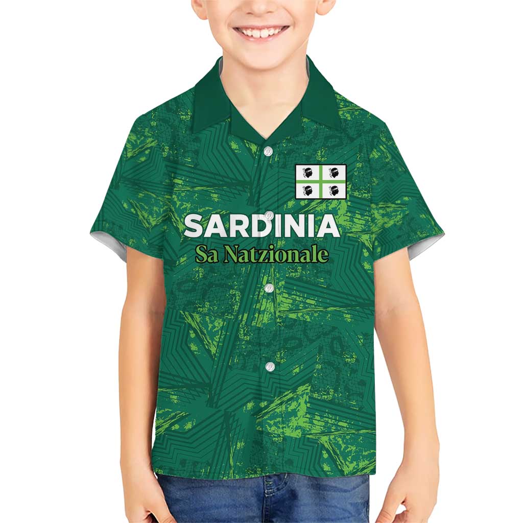 Custom Sardinia Football Kid Hawaiian Shirt Natzionale sarda de Bocia