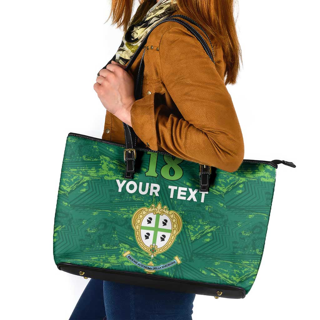 Custom Sardinia Football Leather Tote Bag Natzionale sarda de Bocia
