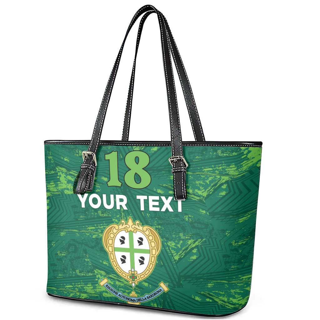Custom Sardinia Football Leather Tote Bag Natzionale sarda de Bocia