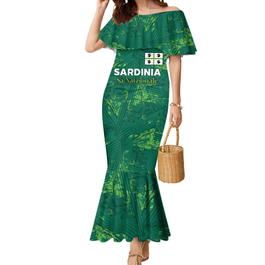 Custom Sardinia Football Mermaid Dress Natzionale sarda de Bocia