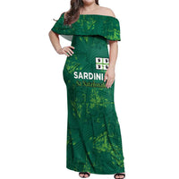 Custom Sardinia Football Off Shoulder Maxi Dress Natzionale sarda de Bocia