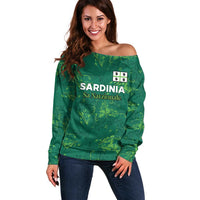 Custom Sardinia Football Off Shoulder Sweater Natzionale sarda de Bocia