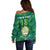 Custom Sardinia Football Off Shoulder Sweater Natzionale sarda de Bocia