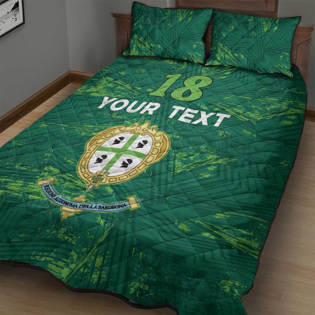 Custom Sardinia Football Quilt Bed Set Natzionale sarda de Bocia