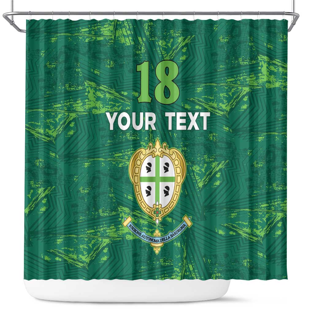 Custom Sardinia Football Shower Curtain Natzionale sarda de Bocia