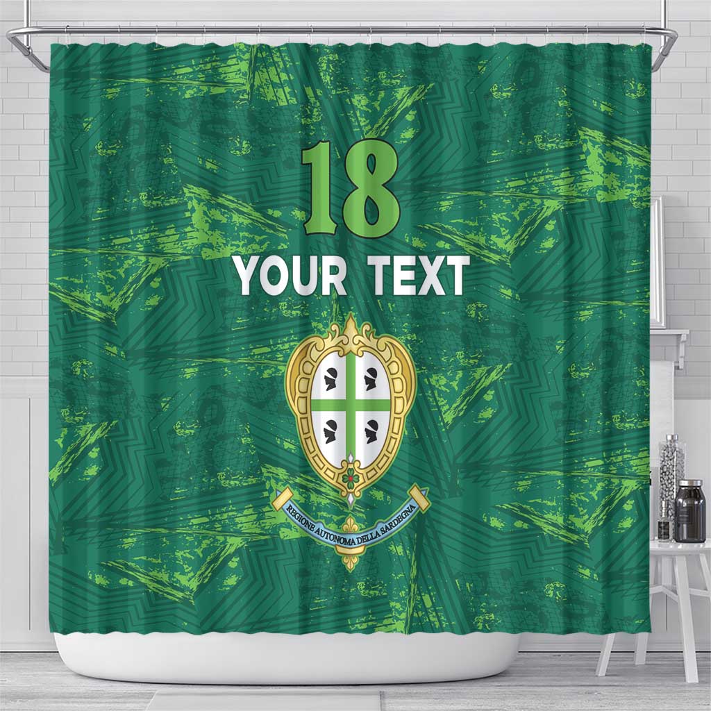 Custom Sardinia Football Shower Curtain Natzionale sarda de Bocia