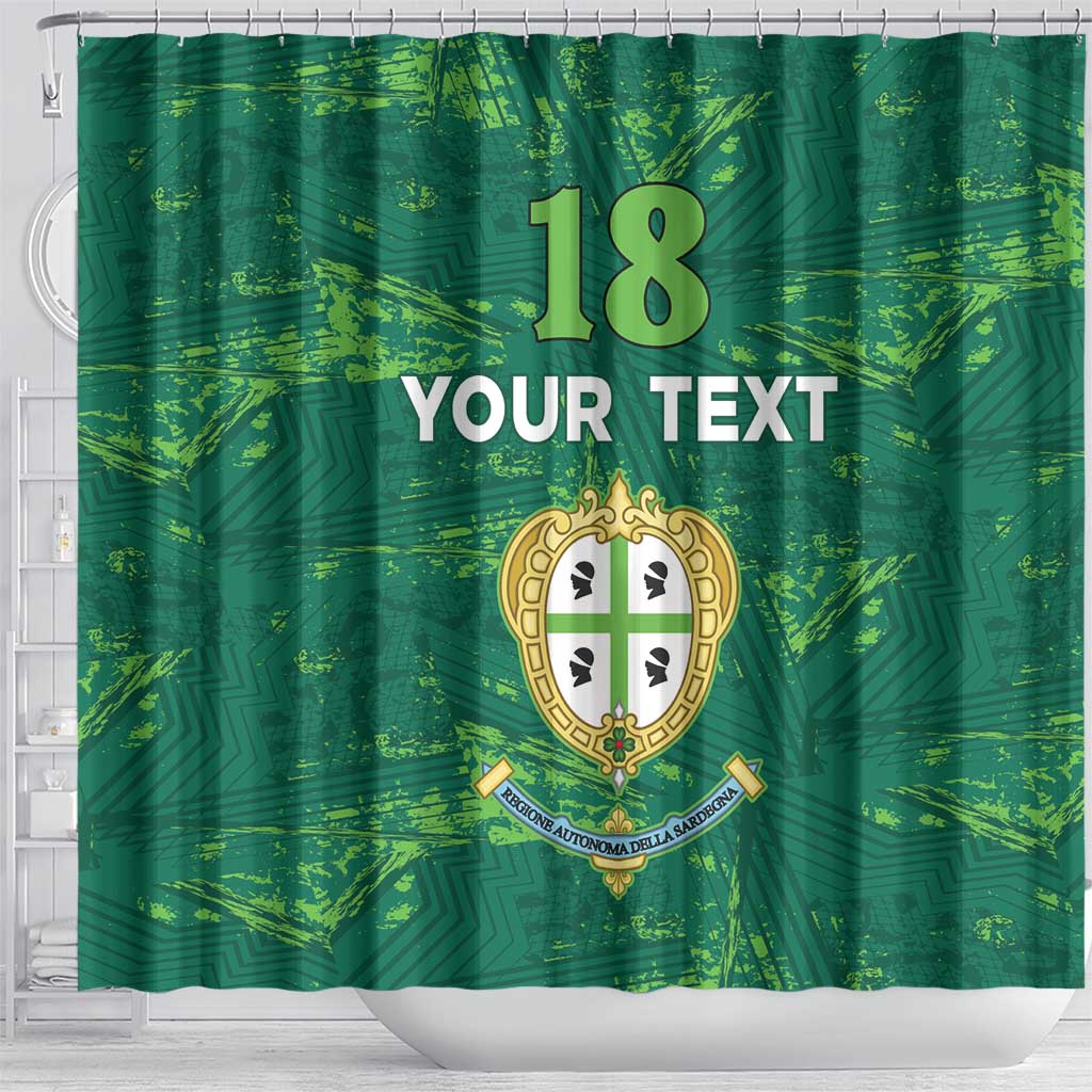 Custom Sardinia Football Shower Curtain Natzionale sarda de Bocia