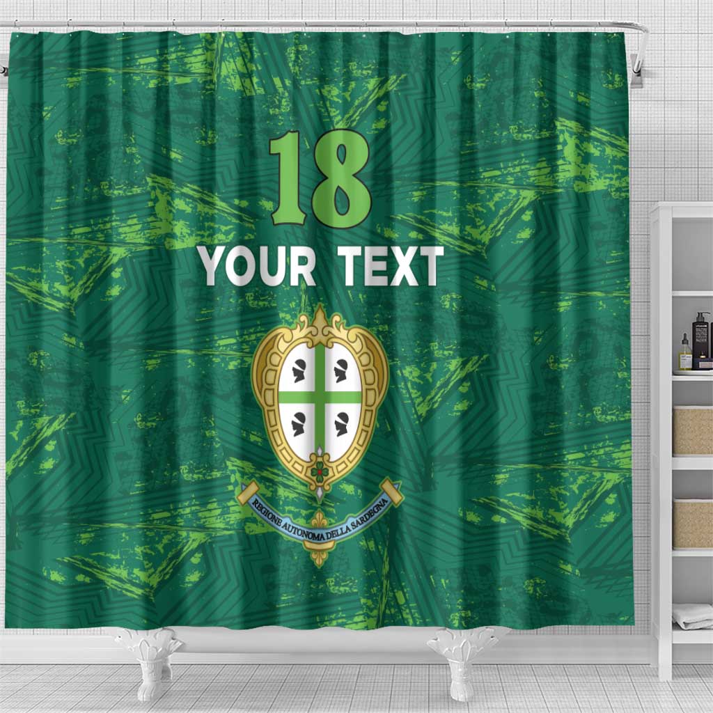 Custom Sardinia Football Shower Curtain Natzionale sarda de Bocia